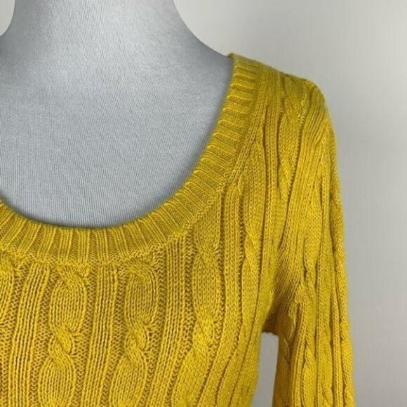 Ann Taylor loft sweater XS Yellow 8% rabbit hair - Picture 3 of 10